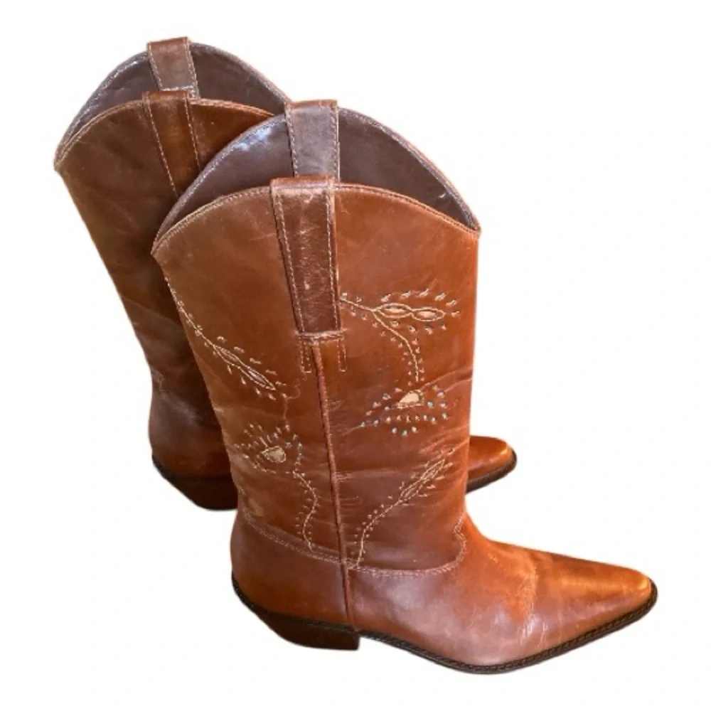 Matisse Albuquerque Prairie Leather Cowboy Boots Western Brazil Brown Size 7.5 - Picture 6 of 14